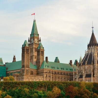 Parliament Hill building closeup in Ottawa, Canada